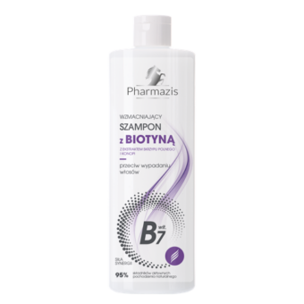 Szampon wzmacniający z Biotyną, z ekstraktem skrzypu polnego i konopi - PHARMAZIS - 400ml