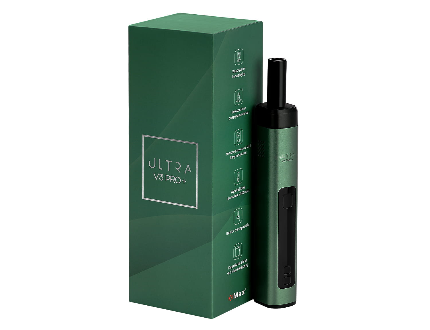 X-MAX V3 Pro Plus ULTRA - Przenośny waporyzator - zielony - obrazek 3