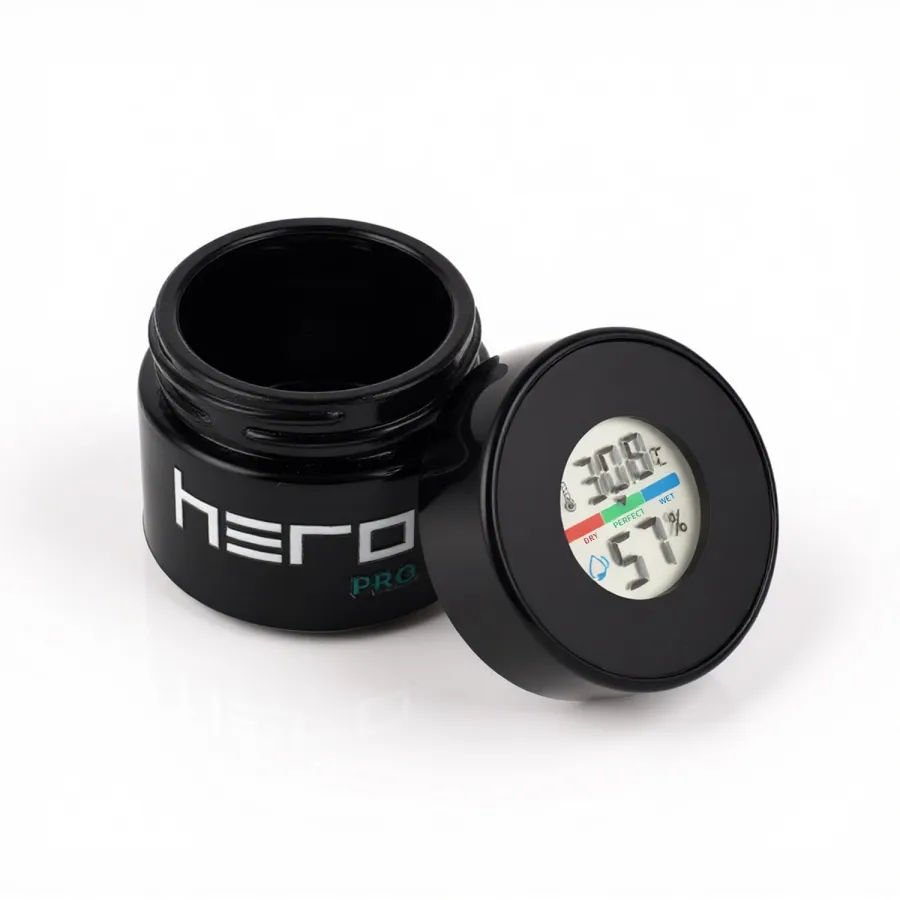 Szklany pojemnik bezzapachowy z higrometrem HERO PRO - 50 ml - obrazek 4